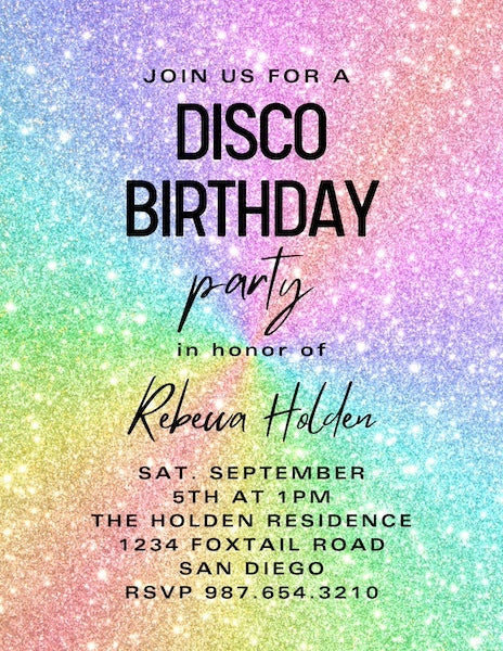 Disco Party Invite
