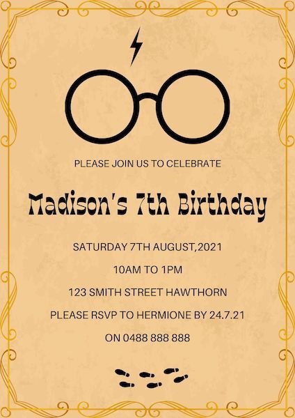 Harry Potter Party Invite