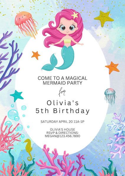 Mermaid Party Invite