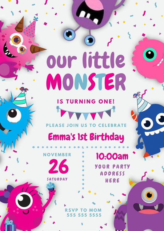 Our Little Monster Party Invite
