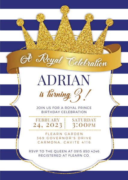 Prince Party Invite