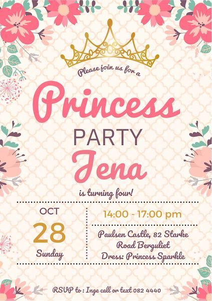 Princess Party Invite