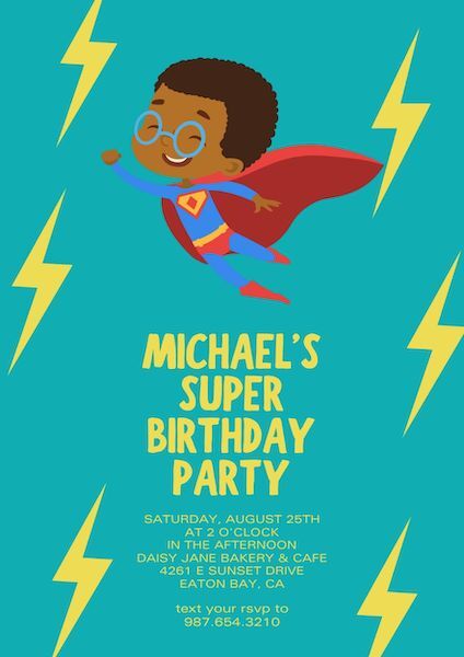 Superhero Party Invite